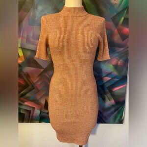 Mauve w silver metallic “Forever 21” Sweater Dress- Size Large